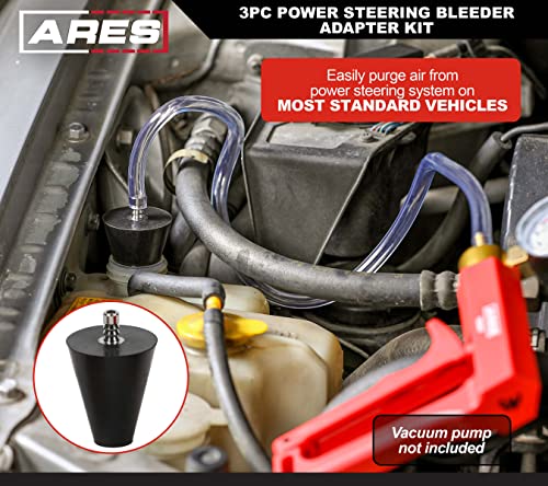 ARES 18069 3-Pc Power Steering Adapter Kit - for Manual Vacuum Pumps
