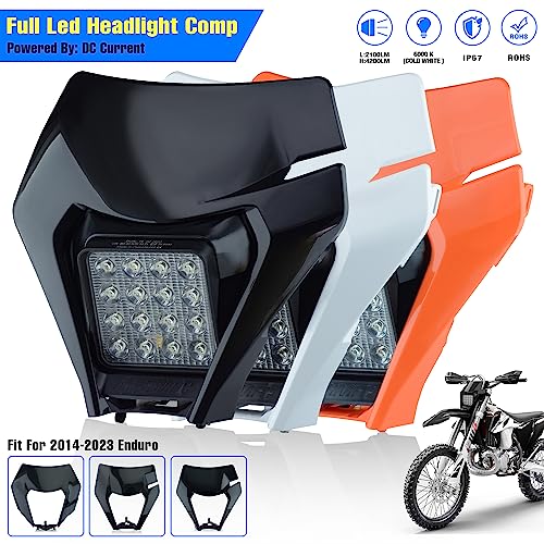 Dirt Bike Headlight,LED Enduro Pit Bike Light Kit Universal For Most Dirt Pit Bike Motorcycle EXC SX XCF MX Black - color: Cover TypeC Black