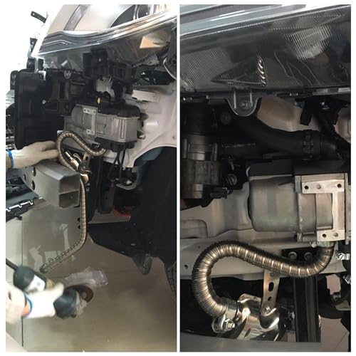 47.2" Diesel Heater Exhaust Pipe,1" ID Stainless Steel Flexible Exhaust Tubing with 2 Hose Clamps,Universal Exhaust Hose Kit Diesel Heater Accessories for Diesel Air Heater (47.2") - color: 47.2"