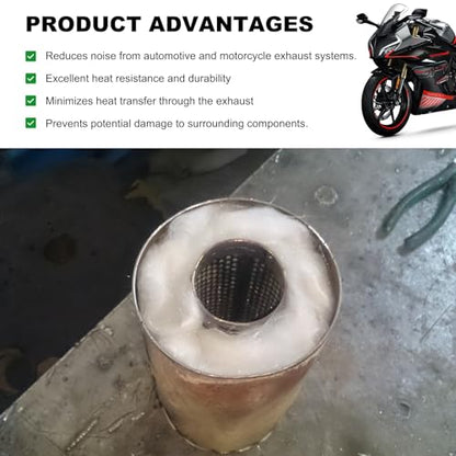 Muffler Mat, Motorcycle Fiberglass Packing Material Exhaust Pipe Wrap Silencer, Universal Muffler Mat for 2-Stroke 4-Stroke Motorcycle ATV Dirt Bike (23.6×11.8×1.0 inches) - color: 23.6×11.8×1.0 inches