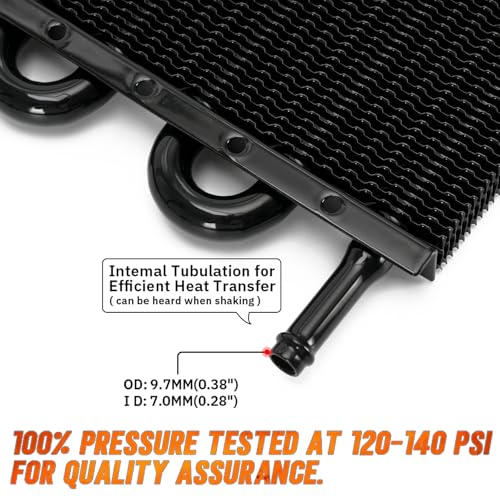 Universal 5/16" Transmission Oil Cooler Kit Aluminium alloy 10 Pass Tube & Fin Black - color: Black, size: 10 Pass