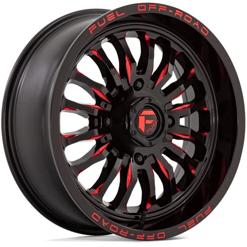 Fuel UTV D822 Arc 20x7 4x156 +13mm Black/Red Wheel Rim 20" Inch