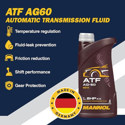 MANNOL 8213 ATF AG60-1, Converters, More, 8 Speed Transmission Fluid, 1L