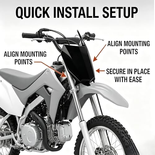 Dirt Bike Number Plate for CRF 110 CRF110F 2019-2024 Pit Bike Front Plastic Body Kit Fender Black - color: black