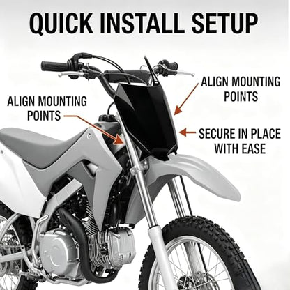 Dirt Bike Number Plate for CRF 110 CRF110F 2019-2024 Pit Bike Front Plastic Body Kit Fender Black - color: black