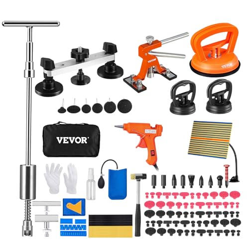 VEVOR 117 PCS Car Dent Puller Kit, Paintless Dent Repair Tool with Lifter, Slide Hammer & Suction Cup for Auto Body Dents, Hail Damage, Door Dings - size: 117pcs