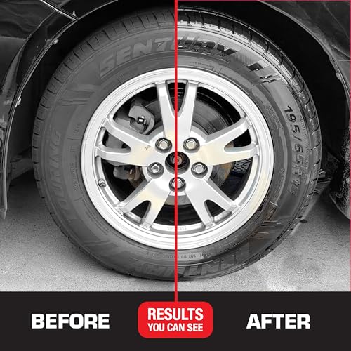 Black Magic BC23220 Tire Wet Spray, 14.5 Oz. - Weather and Rinse-Resistant Formula That Leaves Tires Looking Wet, Black and Glossy With Just One Spray - size: 14.5 Fl Oz (Pack of 1), style: High Gloss Shine