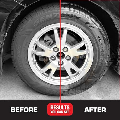 Black Magic BC23220 Tire Wet Spray, 14.5 Oz. - Weather and Rinse-Resistant Formula That Leaves Tires Looking Wet, Black and Glossy With Just One Spray - size: 14.5 Fl Oz (Pack of 1), style: High Gloss Shine