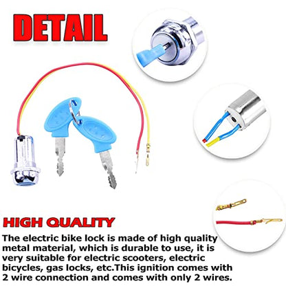 2 Wires Ignition Switch Key Starter Switch with 2 Keys On-Off
