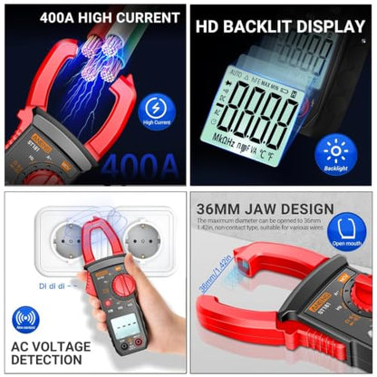 Multimeter with Clamp Meter,4000 Count Amp Meter & 2000 Count Multi Tester