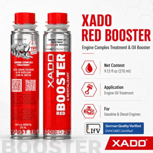 XADO RED BOOSTER Engine Oil Additive - Advanced Wear Protection, Oil Stabilizer & Performance Enhancer, 250 ml