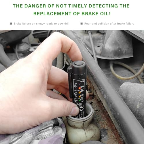 Brake Fluid Liquid Tester Pen, Car Hydraulic Liquid Oil Diagnostic Testing Tool with 5 LED Indicators, Universal Test Pen Analyzer for DOT 3 DOT 4 DOT 5.1 Brake Fluid