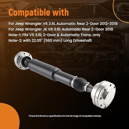 maXpeedingrods 25.512" Rear Drive Shaft Prop Shaft Driveshaft Assembly for Jeep Wrangler 2012-2018, Wrangler JK 2018 V6 3.6L, 2-Door Automatic Transmission, Replace# 52123555AA, 65-3067 - style: 52123555AA