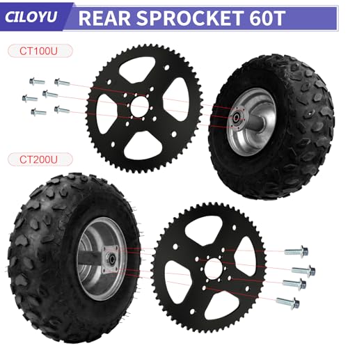 High Torque 60 Tooth Rear Sprocket with 420 Chain for CT200U CT100U - color: Gold