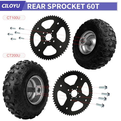 High Torque 60 Tooth Rear Sprocket with 420 Chain for CT200U CT100U - color: Gold