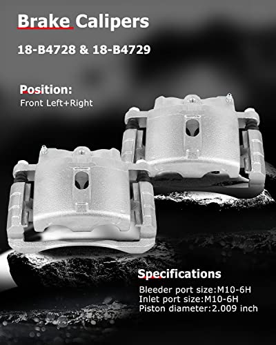 cciyu Front Left & Right Disc Brake Calipers With Bracket 18-B4729 18-B4728 - size: Front[18-B4729+18-B4728]