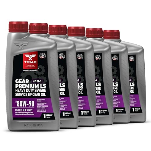 TRIAX Gear Premium LS 80W-90, GL-5 Limited Slip Ready, Manual Transmissions, Hypoid Gear Systems, Differentials, NATO Military Approved, Widest OEM Specification Range (6 Quart Pack) - size: 6 Quart Pack