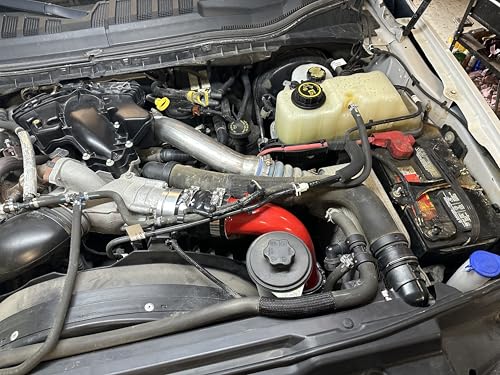 Cold Side Charge Pipe for 2017-2026 6.7L Ford Powerstroke Turbo Intercooler - color: Red