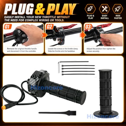 Full Twist Throttle for Macfox, Surron Throttle Grip for HappyRun Qlife - color: Charcoal