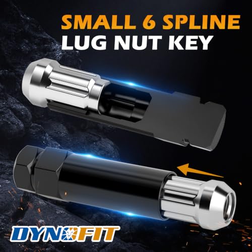 Dynofit 6 Spline Tuner Lug Nuts Key,with 19mm and 21mm Hex,for 1/2" M12 Nut - color: Black, size: 6 Spline with Hex 3/4" and 13/16"