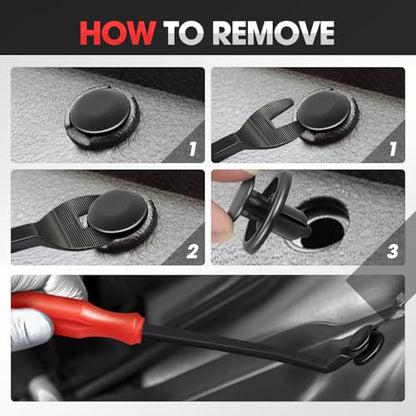 DNA Motoring 425pcs Car Push Retainer Clips, Plastic Bumper Clip Fender Clip, Door Trim Panel Clips, Bumper Fender Rivets Fasteners Push Retainer Kit for Ford, GM, Chrysler, Toyota, TOOLS-00733 - style: 425pcs