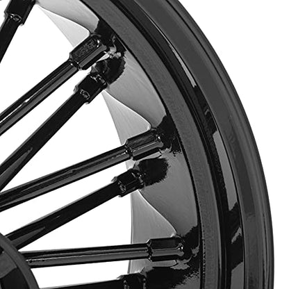 TOFR 18x5.5 Rear Fat King Spoke Wheel Rim For Harley Touring Bagger 09-25 - color: Gloss Black, size: Rear:18x5.5