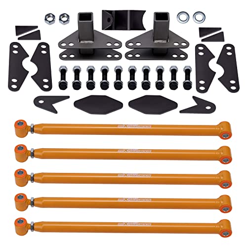 maXpeedingrods Parallel 4 Link Kit W/Panhard Bar, Universal Suspension Links For Trucks Classic Cars Rat Rods Hot Rods, Golden Yellow - color: Golden Yellow