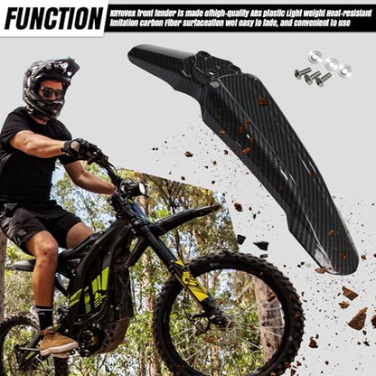 Surron Front Fender, Imitation Carbon Fiber Motorcycle Fender Mud Guard for Surron Sur Ron Light Bee X/S, Segway X260 X160 - style: Imitation Carbon Fiber
