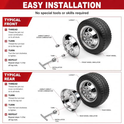 4X 19.5 Bolt On Dually Wheel Simulators Fit for Ford 2005-2025 F450 F550 - size: 19"#1