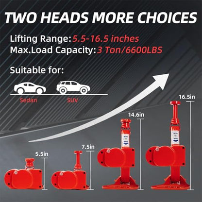 STANDTALL Electric Car Jack 3 Ton 12V Scissor Floor Jack Kit - color: Red