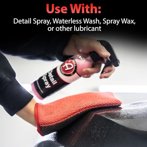 Adam's Polishes Clay Mitt - Medium Grade Clay Bar Infused Mitt | Car Detailing Glove Quickly Removes Debris from Your Paint, Glass, Wheels, & More - size: Red - 1pk