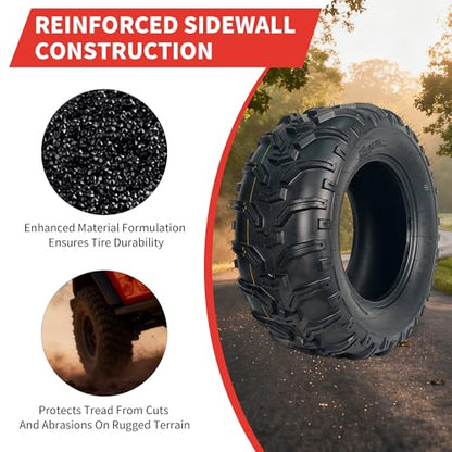GarveeTech 24x8x12 ATV Tires, 2 Pack 24x8-12 ATV UTV Tires 24 18 12 All Terrain Tires for Trail, Desert, Mud, Dirt, Street, Sand, 4PR Tubeless - size: AT24X8-12, style: Pattern B