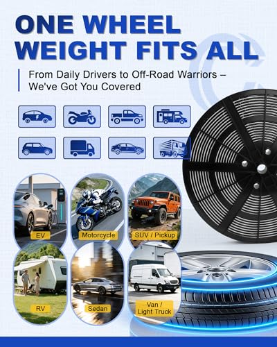 1/4 oz Adhesive Stick-On Roll Wheel Weights, Low Profile, Black 715pcs - color: Black-Roll, size: 0.25oz - 1Roll