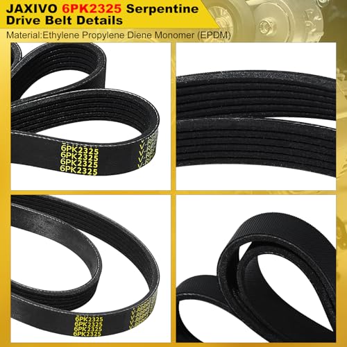 K060915 Serpentine Drive Belt V-Ribbed for 06-08 Lucerne,98-02 Dakota,00-02 Crown Victoria,06-10 H3,07-08 I-290,05-08 9-7X,04-12 Canyon,6PK2325 6K915 - size: 6PK2325-2325mm