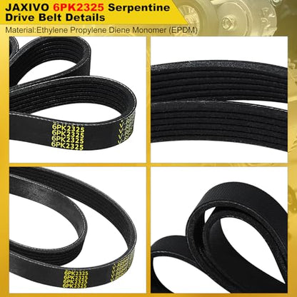 K060915 Serpentine Drive Belt V-Ribbed for 06-08 Lucerne,98-02 Dakota,00-02 Crown Victoria,06-10 H3,07-08 I-290,05-08 9-7X,04-12 Canyon,6PK2325 6K915 - size: 6PK2325-2325mm