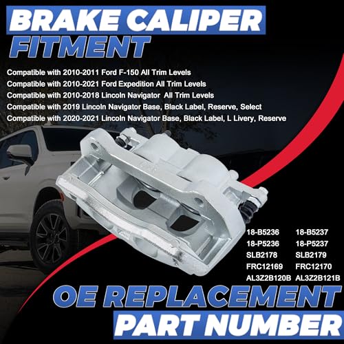 18B5236 18B5237 Front Disc Brake Calipers Compatible with 2010-11 Ford F150 - size: Front 18B5236+18B5237