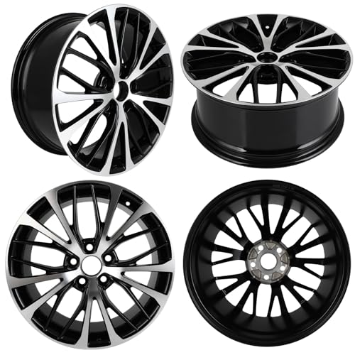 ECCPP 18 inch wheel rims:18 * 8.0in BLACK MACHINE FACE 4 pcs