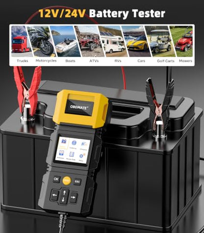 12V/24V Battery Tester with Printer OBDMATE BT770 Battery Load Tester