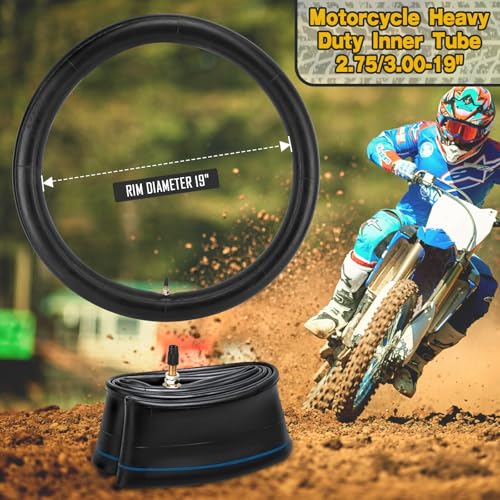 (2-Pack) 2.75/3.00-19" Dirt Bike Inner Tube 70/100-19 Tube for Most 3.0-19 Motocross Tire Tubes, Surron Light Bee X, Talaria and Segway X160/X260 with TR4 Straight Valve Stem - size: 2.75/3.00-19" (70/100-19")