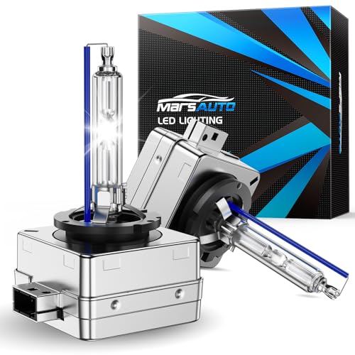 Marsauto D1S HID Bulbs, 6000K Cold White 66144 66140 85140 85415 Xenon Bulb Replacement, Plug-and-Play 5 Years Lifespan, IP67 Waterproof Design, Up to 600% Brightness, Pack of 2 - color: SUPER 6000K WHITE, size: D1S