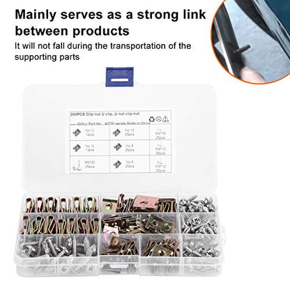 Watris Veiyi Auto Car U Clip, 200Pcs Screw Clips with Screws