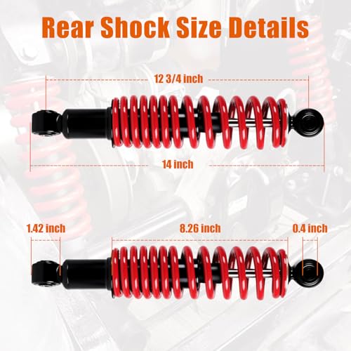 MOSNAI Heavy Duty Golf Cart Rear Shocks for Yamaha G14 G16 G19 G20 G22 G29 - color: Red