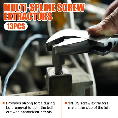72Pcs Bolt Extractor Kit,Left Hand Drill Bit,Easy Out Screw Bolt Extractor - size: 72PCS