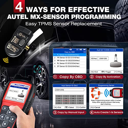 Autel MaxiTPMS TS508WF TPMS Programming Tool 2026, with 4PCS MX-Sensors ($120) WiFi Ver. of TS601 TS508 TS501 PRO TPMS Relearn Reset Tool, Tire Sensor Activation, TPMS DTC Clear, Lifetime Free Update
