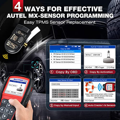Autel MaxiTPMS TS508WF TPMS Programming Tool 2026, with 4PCS MX-Sensors ($120) WiFi Ver. of TS601 TS508 TS501 PRO TPMS Relearn Reset Tool, Tire Sensor Activation, TPMS DTC Clear, Lifetime Free Update