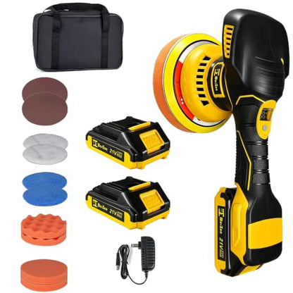 Cordless Car Buffer Polisher Kit 6" with 21V 2×2.0Ah Batteries