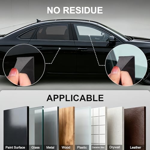 PHIXBEAR Automotive Double Sided Tape, Heavy Duty, High Temp, Waterproof and Anti-Vibration, with Adhesion Promoter for Car Spoiler, Side Skirt, Window Visor and Running Board, 0.75" x 20' - size: 0.75"x19.7'