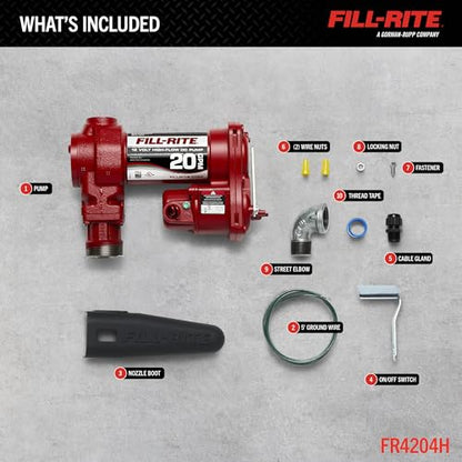 Fill-Rite FR4204H 12V 20 GPM Fuel Transfer Pump (Pump Only) | Gasoline, Diesel, Kerosene, Ethanol Blends, Methanol Blends, & Biodiesel - style: Pump Only