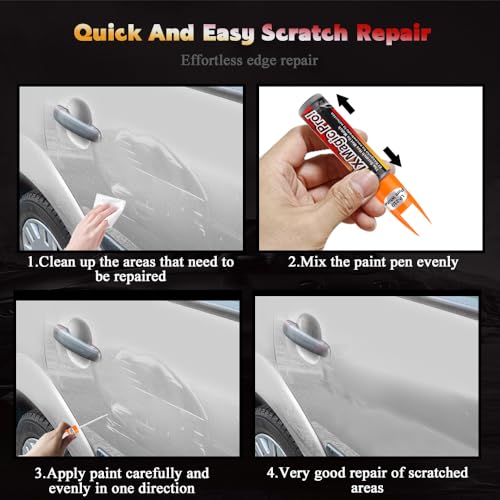 Touch Up Paint for Cars, Automotive Paint Scratch Repair, Two-In-One Car Touch Up Paint Fill Paint Pen, Car Accessories Scratch Remover Pen Universal for Scratch Repair Various Cars (White) - color: White
