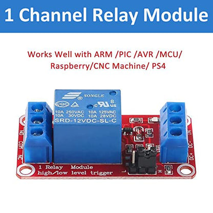 4pcs DC 5V Relay Module - 1 Channel Relay Switch Board with Optocoupler Isolation, High or Low Level Trigger - color: 5V-4pcs